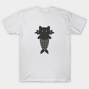 Pisces Cat Zodiac Sign (Black and White) T-Shirt